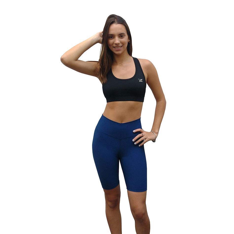 Biker Short Deportivo Mujer Azul Licra Revati Ft100-lm-m3